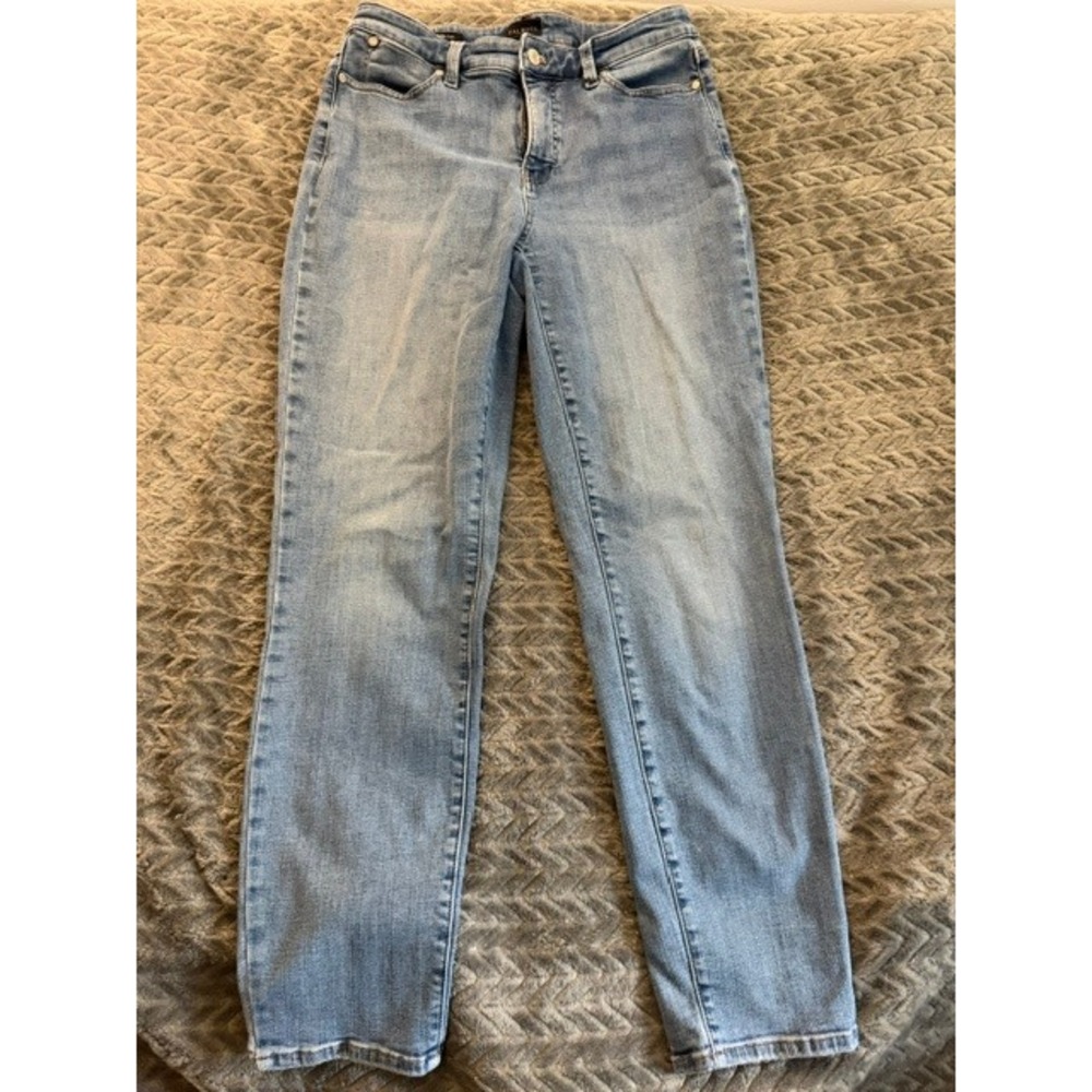 Talbots Slim Ankle Jeans Curvy Light Wash Denim High Rise Blue Size 8 0293